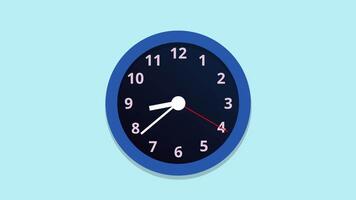 Animation of a wall analog clock. Clock with moving hands and camera zooming to the center of the clock hands video