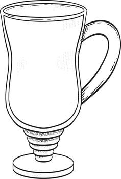 un elegante vaso con un encargarse de diseñado específicamente para disfrutando calentar bebidas cariñosamente vector