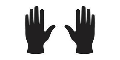 art of black and white hands with palms facing forward fingers spread vector