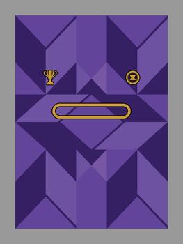 Purple geometric design with icons vector