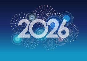 Fireworks 2026 celebration background vector