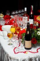 Party table with glass photo