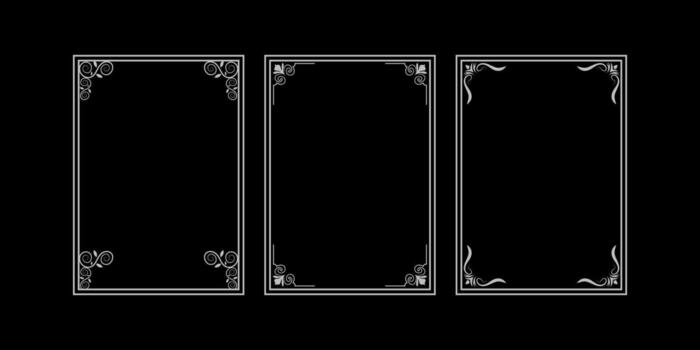 Decorative Silver Frames Set Design Elements for Print vector