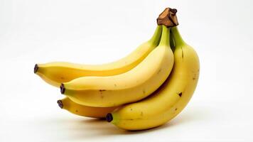 Bunch of ripe yellow bananas isolated on a clean white background. Suitable for food blogs, nutrition articles, healthy eating promotions, and grocery advertisements. photo