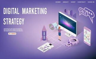Digital marketing strategy illustration vector