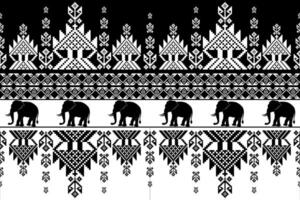 Ethnic Elephant Motif on Indigo Background vector