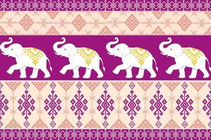 Pixel Elephant Thai Pattern Background vector