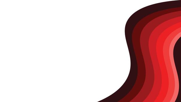 Abstract layered red wave on white background design vector