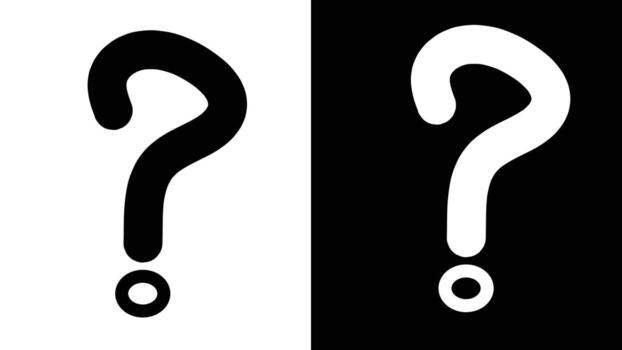 negro y blanco pregunta marcas representando Confusión y incertidumbre vector