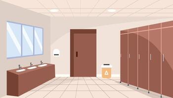 Interior of a modern restroom with sinks vector