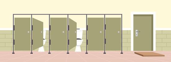 illustration of restroom with stalls vector