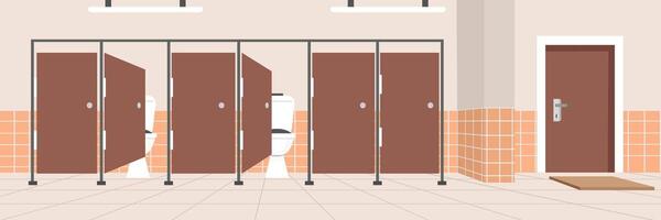 Clean public restroom with stalls vector