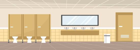 Modern bathroom interior with stalls and sinks vector