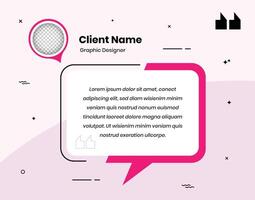 Customer feedback and review testimonial template design with photo placeholder vector
