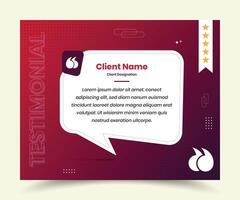 Minimalist abstract client feedback or social media post testimonial design template vector