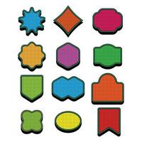 Blank retro shape collection cartoon icon illustration vector