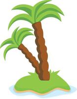 tropical palma árbol. dibujos animados ilustración. vector