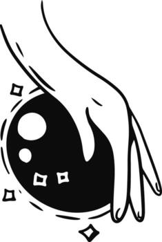 Mystical Celestial Icon. Esoteric Boho Element. Isolated on White Background vector