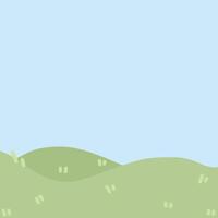 Cartoon illustration of grassland scene vector