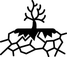 A drawing style icon representing drought land cracks vector