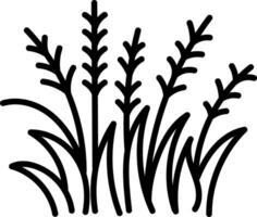 A doodle style icon showing pampas grass blowing vector