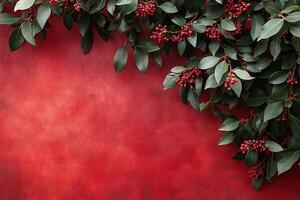 Redflowering Gum on a vibrant background, photorealistic top view Redflowering Gum plant photo