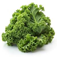 Sliced Kale Angled Front View Photo on White Background