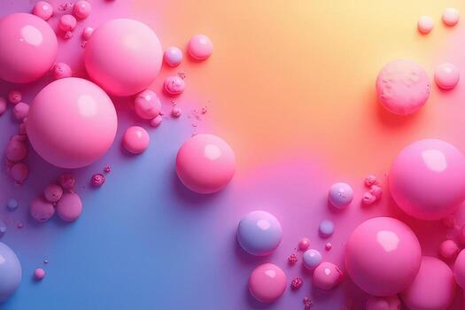Pastel Spheres on Gradient Background photo