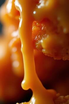 Dripping Orange Glaze on Crispy Texture photo