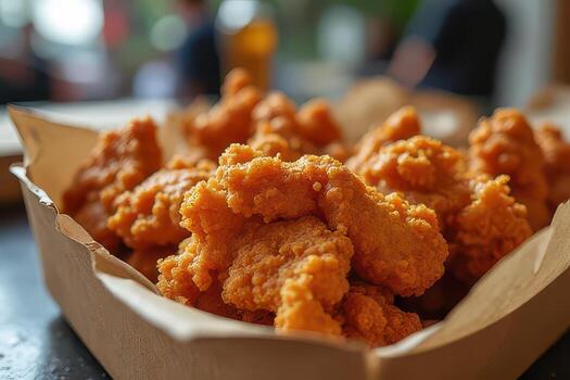 Crispy Chicken Bites in a Basket photo