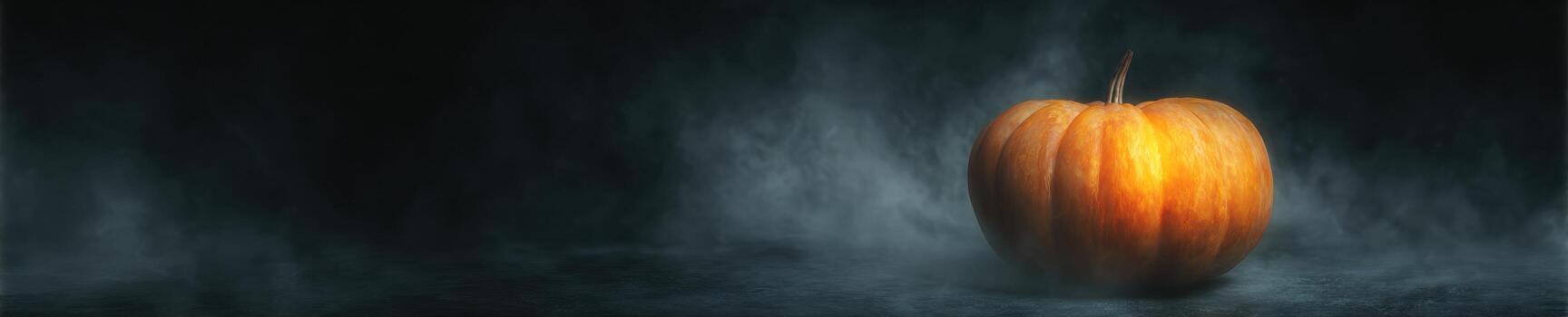 Minimalist Halloween greeting mockup with illuminated pumpkin photo