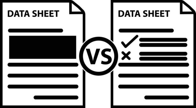 compare icon. two file difference analysis sign. data sheet document comparison symbol. comparison of different file formats. flat style. vector