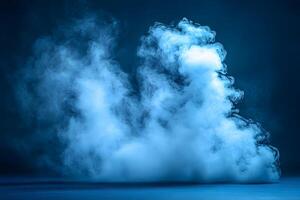 Mystical Blue Smoke Cloud on Dark Background for Creative Design photo