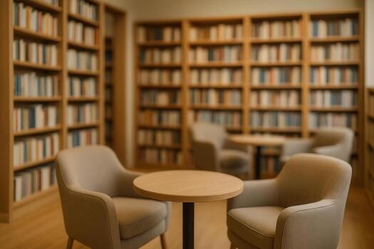Cozy Bookshop Cafe With Comfortable Seating Amidst Shelves Of Books Creating A Warm Relaxing Atmosphere Ideal For Reading And Socializing Captured In Natural Lighting Emphasizing Comfort Tranquility photo