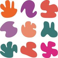Colorful abstract organic blobs in fun and soft geometric shapes. vector