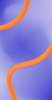 Gradient Abstract blue background with orange Fluid Pipe Lines Vertical illustration vector