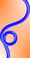 Orange Gradient abstract background with curved lines and waves in blue Gradient vector