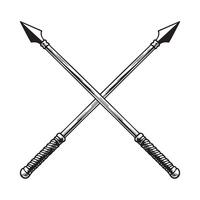 spear engraving illustration vector