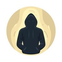 Illustration of Person in Hoodie vector