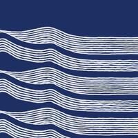 Hand drawn brush line abstract minimal wave and water, mountain stripes pattern in white and blue, Japanese ane ethnic wood carving, block print texture background, simple graphic for textile vector