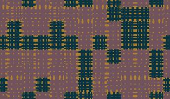 Hand drawn brush line plaid inspired seamless pattern with earthy tones and abstract grid texture. Japanese style organic and modern design, ideal for fashion textiles, wrapping paper, and home decor. vector
