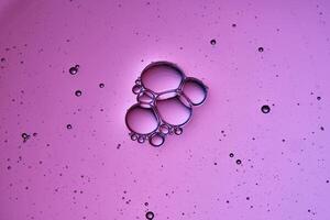 Beautiful round bubbles in the shower gel. photo