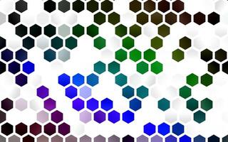 Light Multicolor, Rainbow background with hexagons. vector