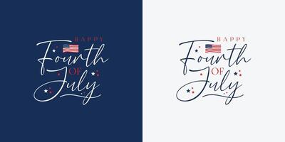 Happy 4th of July Typography Design. Happy independence day. July fourth banner for independence day vector