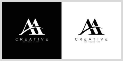 Initial AA or A letter logo design template. vector