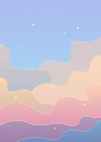 Abstract Trendy Celestial Wallpaper Background Fantasy Landscape Design vector