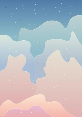 Abstract Trendy Celestial Wallpaper Background Fantasy Landscape Poster Design