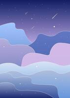 Abstract Trendy Celestial Wallpaper Background Fantasy Landscape Sky Poster Design vector