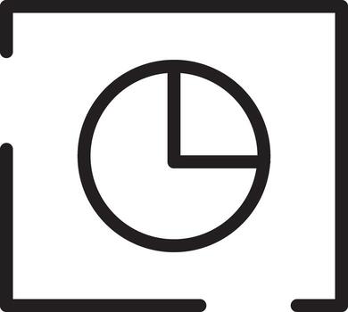 Minimalist Line Icon of a Pie Chart in a Square Frame vector