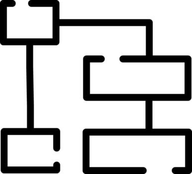 Simplistic Structure Outline Icon Representing a Flowchart or Diagram for Process Workflow vector